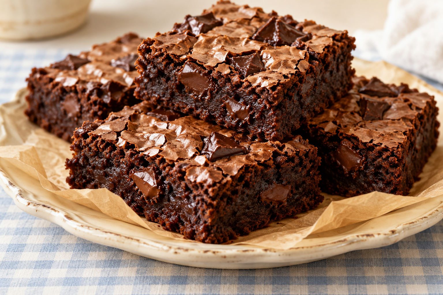 Illustrative chocolate brownie squares